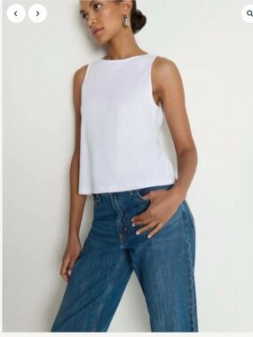 Nation LTD White Crewneck Sleeveless Tank